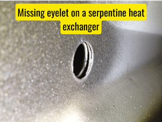 Missing Eyelet on Serpentine - Why Heat Exchangers Fail